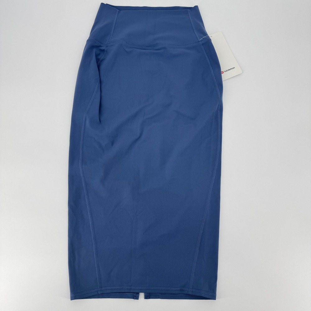 lululemon Nulu Slim-Fit HR Skirt Oasis Blue High Rise Midi LW8AH0S Size 4 NEW